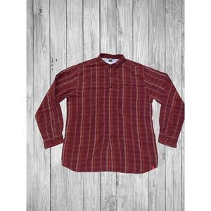 The North Face Button Down Shirt Mens Size 2XL Red Orange Plaid